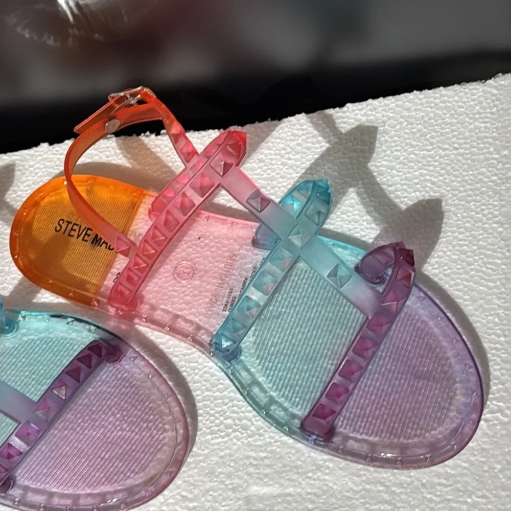 Kids | girls size 3 | Steve Madden | Colorful Transparent Strappy Sandals